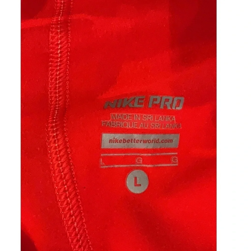 Nike Pro‎ Dri-FIT Womens Red Coral Half Zip Pullover Running Top Large